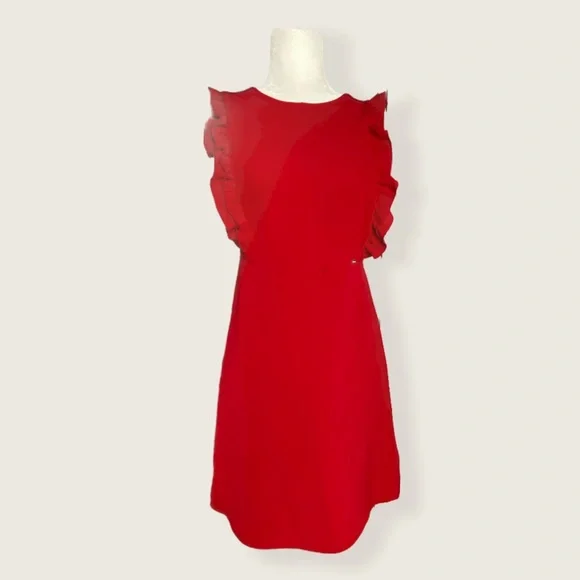 Gaudi' Red Ruffle Mini Dress - Picture 4 of 14